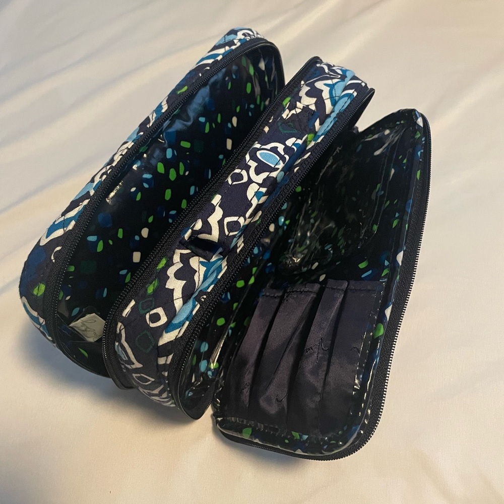 Vera Bradley Blue and Green Cosmetic Bag